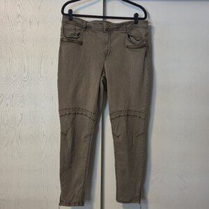 Gibson Latimer Size 16 Army Green Skinny Moto Jean Zip Ankle